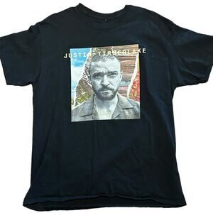 Justin Timberlake Man of the Woods Adult Large Black Short Sleeve T Shirt